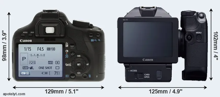 Comparison 500D or XC10 rear