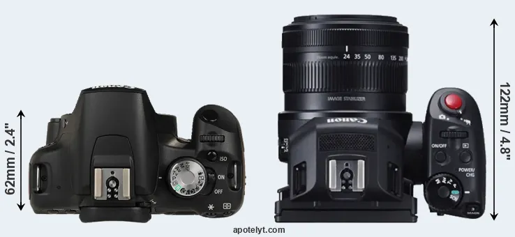 Compare 500D versus XC10 top