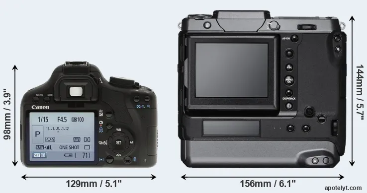 Comparison 500D or GFX 100 rear