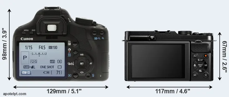 Comparison 500D or X-A1 rear