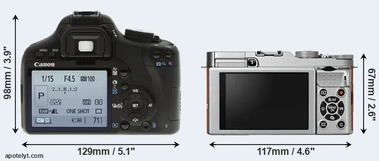 Comparison 500D or X-A2 rear