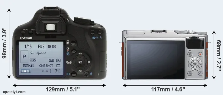 Comparison 500D or X-A5 rear