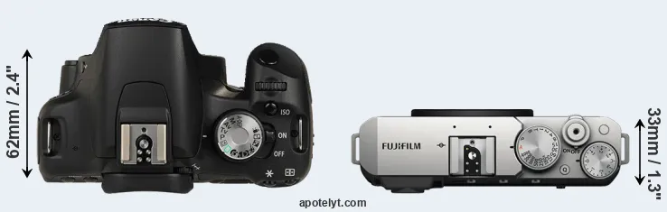 Compare 500D versus X-E4 top