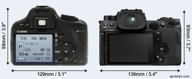 Comparison 500D or X-H2S rear