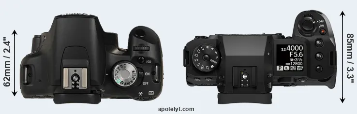 Compare 500D versus X-H2S top