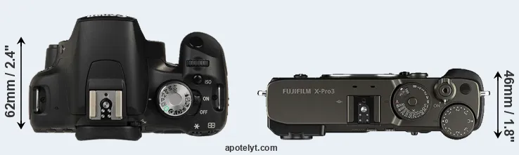 Compare 500D versus X-Pro3 top
