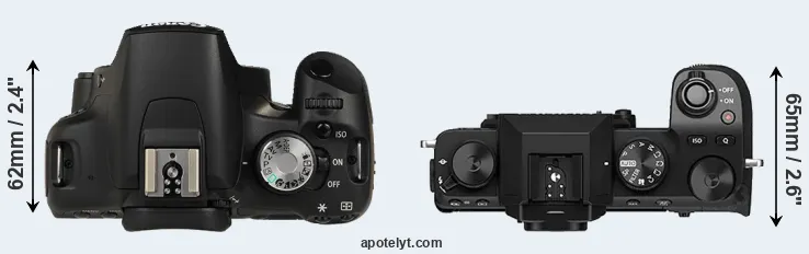 Compare 500D versus X-S10 top