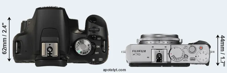 Compare 500D versus X70 top