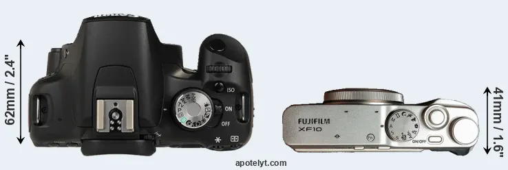 Compare 500D versus XF10 top