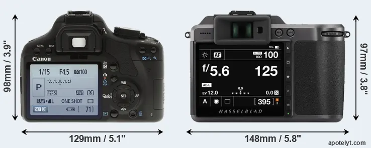 Comparison 500D or X1D II rear
