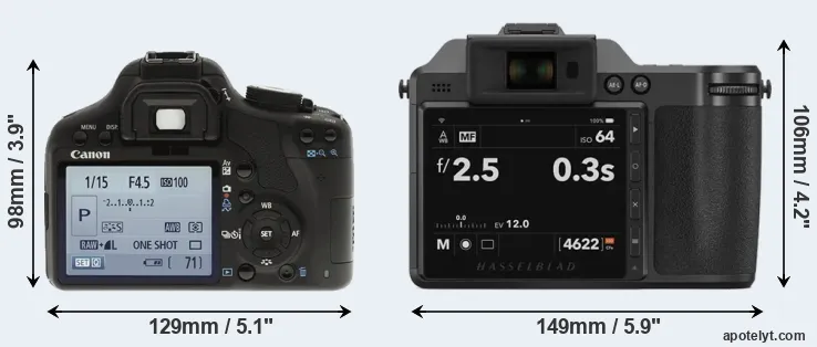 Comparison 500D or X2D 100C rear
