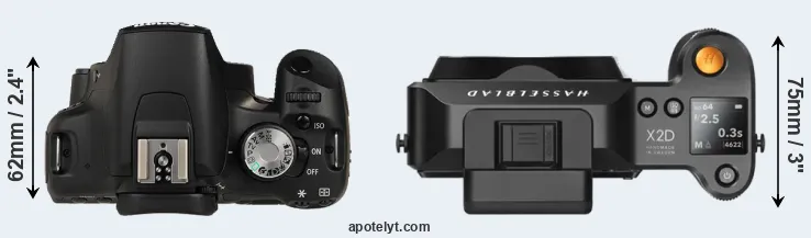 Compare 500D versus X2D 100C top