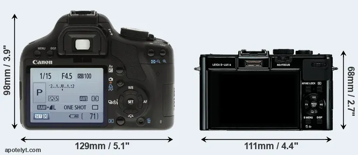 Comparison 500D or D-LUX 6 rear