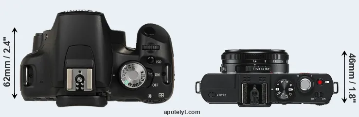 Compare 500D versus D-LUX 6 top
