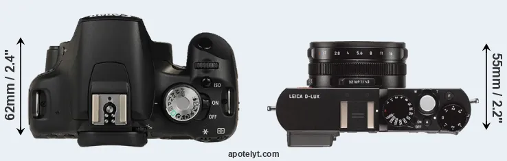 Compare 500D versus D-LUX Typ 109 top