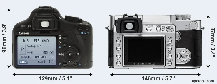 Comparison 500D or Digilux 3 rear