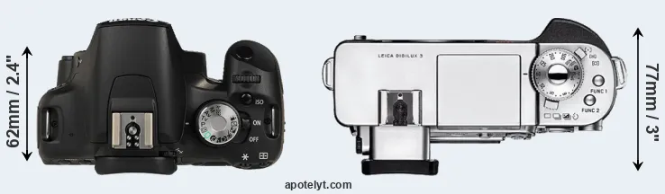 Compare 500D versus Digilux 3 top