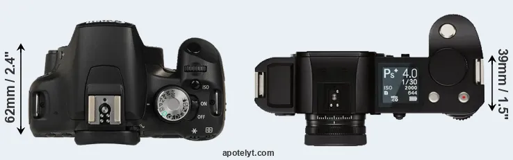 Compare 500D versus Leica SL top