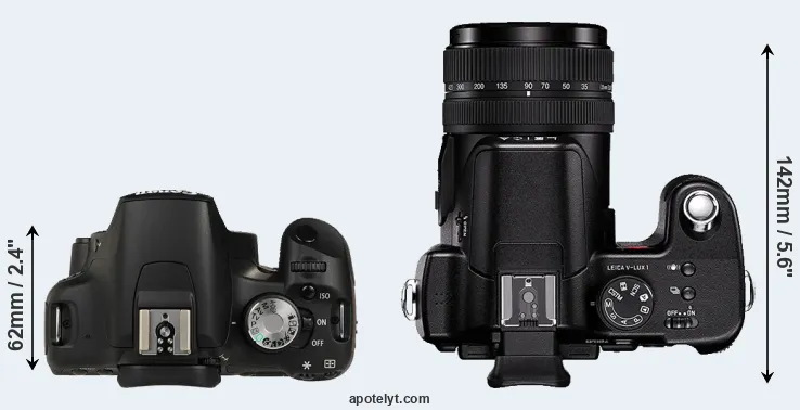 Compare 500D versus V-LUX 1 top