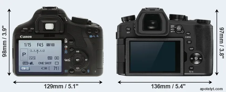 Comparison 500D or V-LUX 5 rear