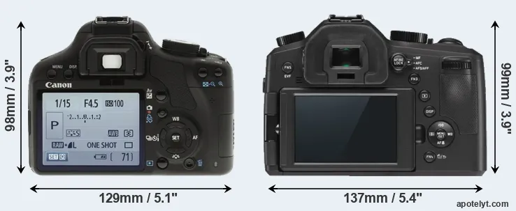 Comparison 500D or V-LUX Typ 114 rear