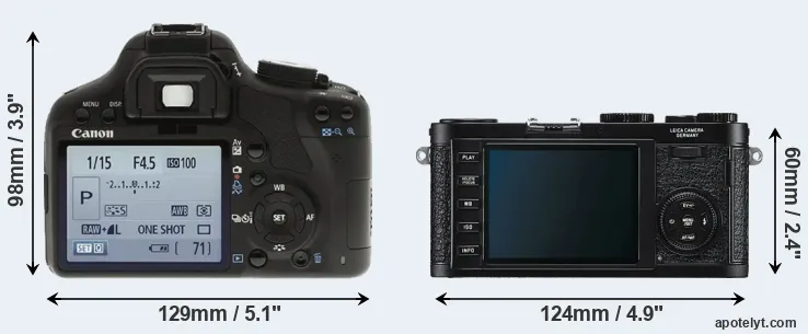 Comparison 500D or X1 rear