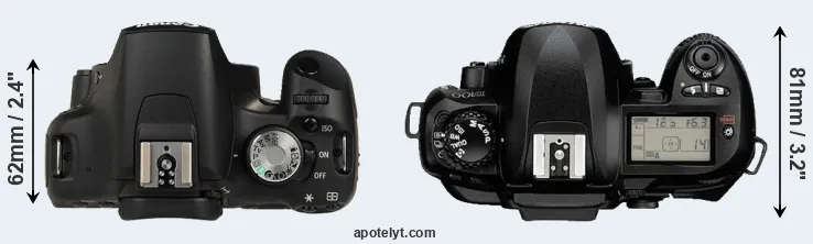 Compare 500D versus D100 top