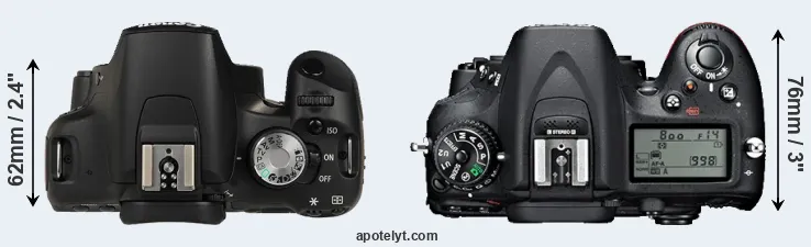 Compare 500D versus D7100 top