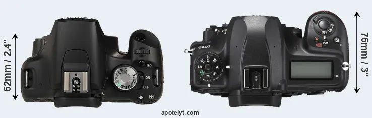 Compare 500D versus D780 top