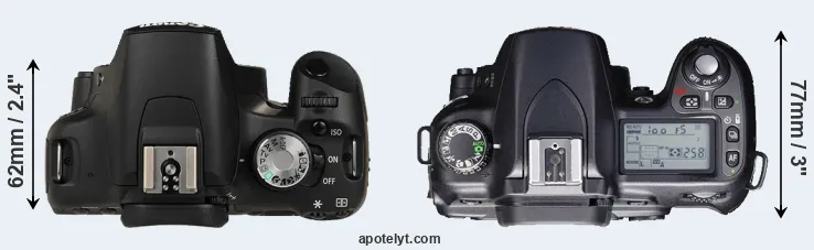Compare 500D versus D80 top