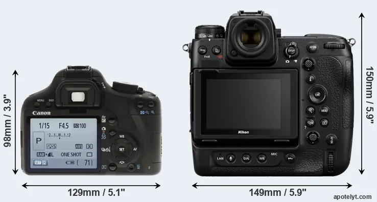 Comparison 500D or Z9 rear