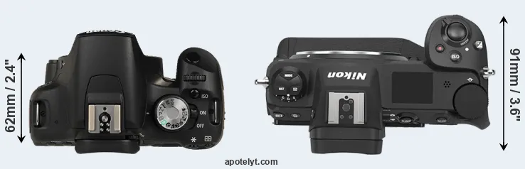 Compare 500D versus Z9 top