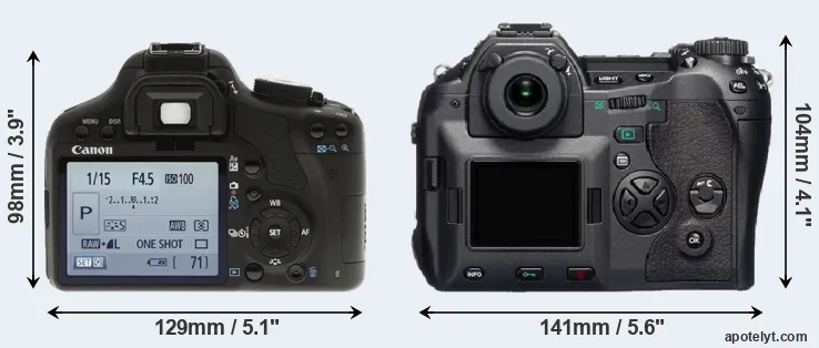 Comparison 500D or E-1 rear
