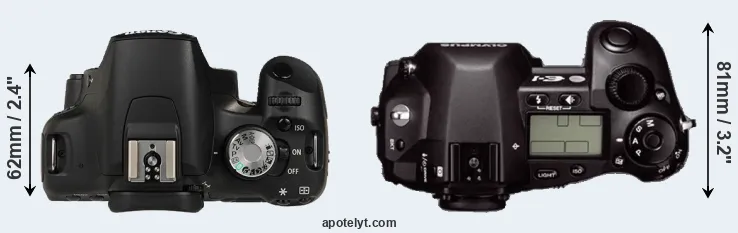 Compare 500D versus E-1 top