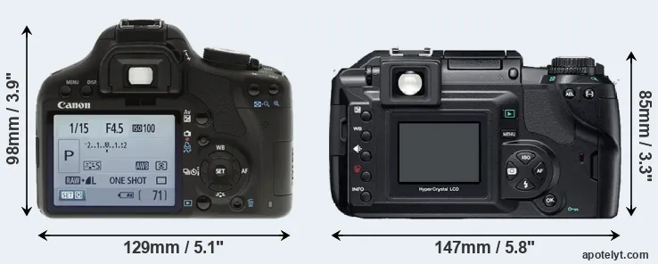 Comparison 500D or E-300 rear