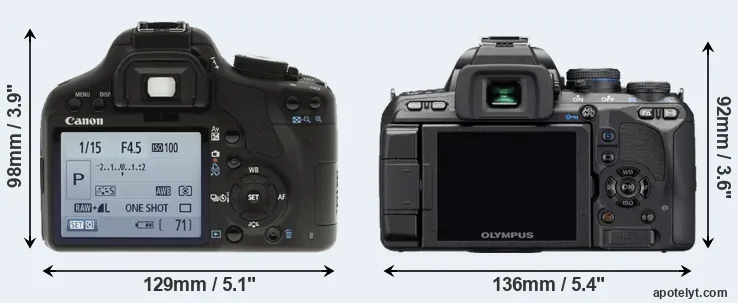 Comparison 500D or E-510 rear