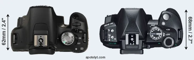 Compare 500D versus E-510 top
