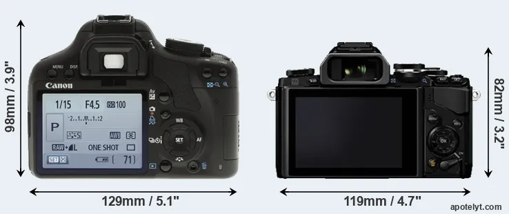 Comparison 500D or E-M10 rear