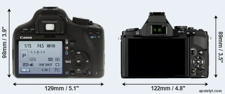 Comparison 500D or E-M5 rear