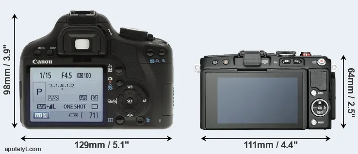 Comparison 500D or E-PL6 rear