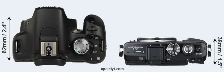 Compare 500D versus E-PL7 top