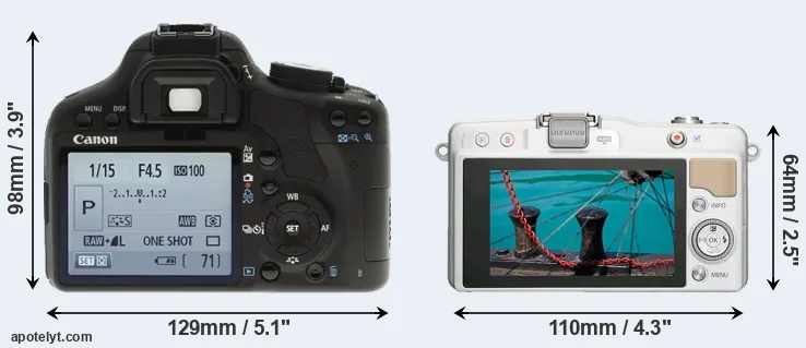 Comparison 500D or E-PM2 rear
