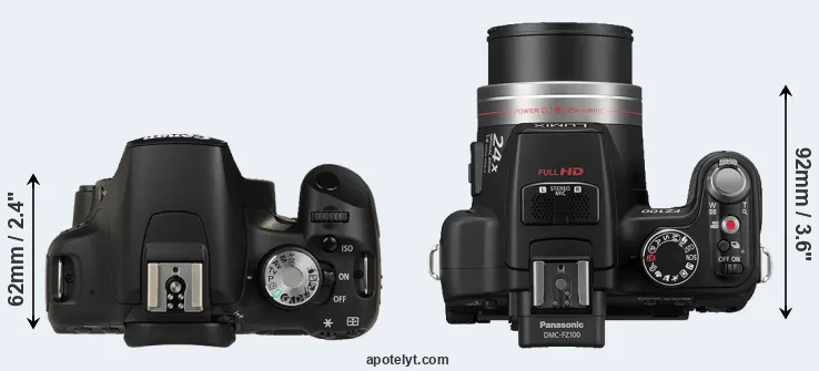 Compare 500D versus FZ100 top