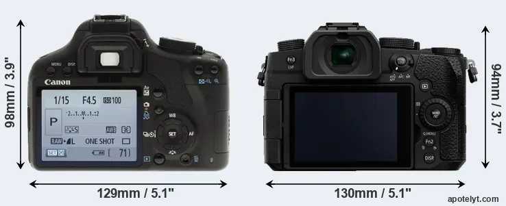 Comparison 500D or G90 rear