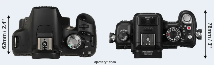 Compare 500D versus GH2 top