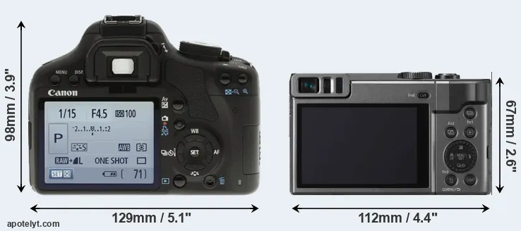 Comparison 500D or TZ90 rear