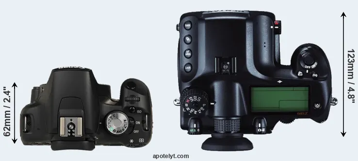 Compare 500D versus 645Z top