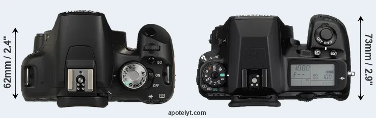 Compare 500D versus K-5 top