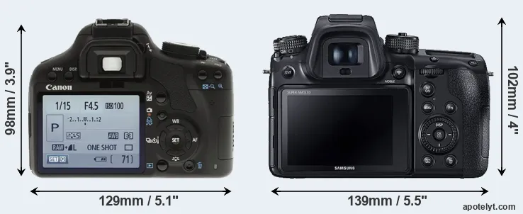Comparison 500D or NX1 rear