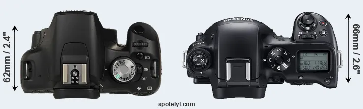 Compare 500D versus NX1 top